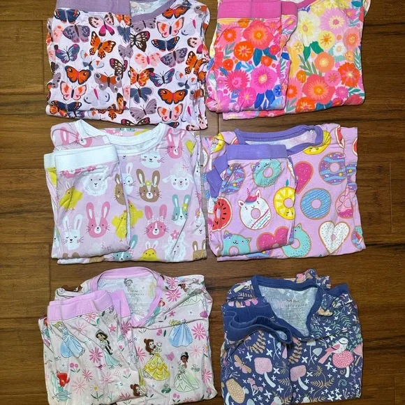 Little Sleepies Disney Princess and more Bamboo Long Pant & Sleeve size 7/8 EUC - Picture 6 of 7